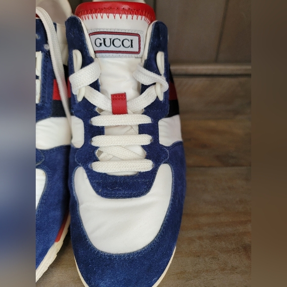 Gucci Authentic Womens Signature Stripe Ace Suede/Nylon Sneakers(EU 37.5 US 7) - Picture 4 of 15